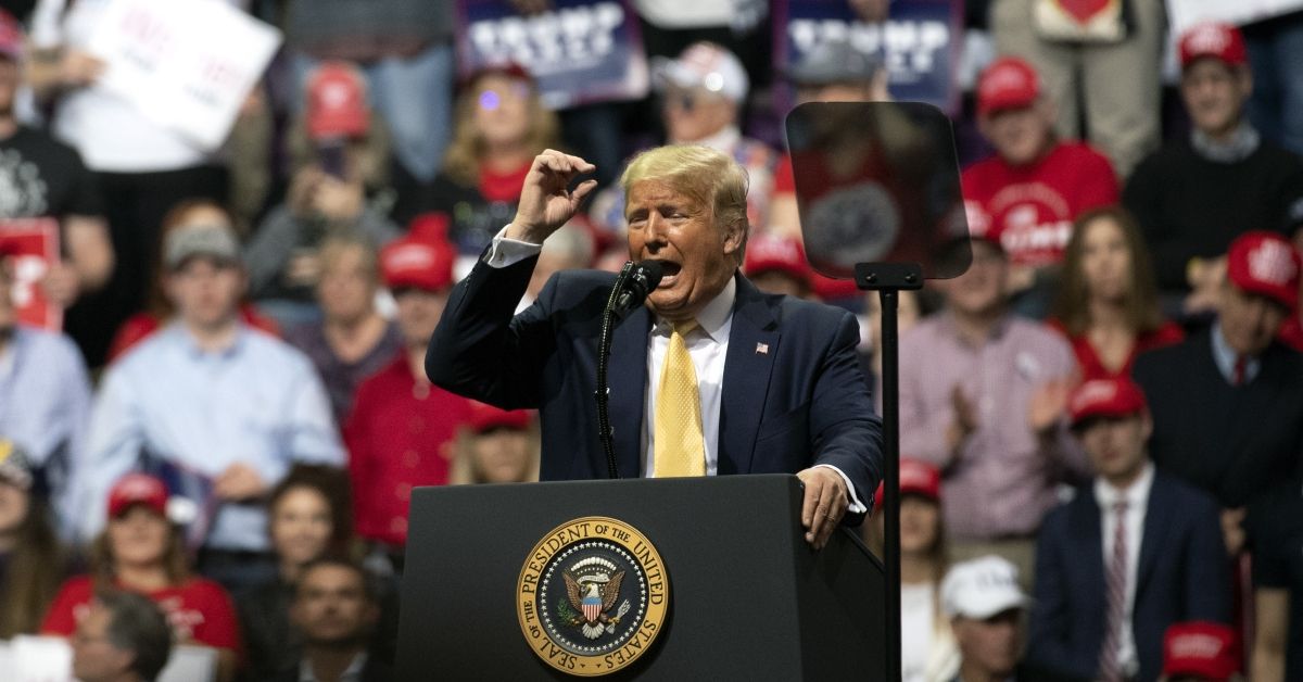 COLORADO, USA - FEBRUARY 20: US President Donald Trump addresses supporters during a  Keep America Great campaign rally at the Broadmoor World Arena in Colorado Springs, Colorado, United States on February 20, 2020. (Photo by Jason Connolly/Anadolu Agency via Getty Images) (Photo by Jason Connolly/Anadolu Agency via Getty Images)