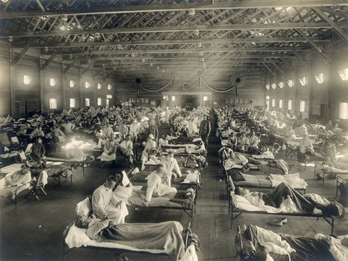 Camp Funston, at Fort Riley, Kansas, during the 1918 Spanish flu pandemic. (Wikimedia Commons/Public domain) (Wikimedia Commons/Public Domain)