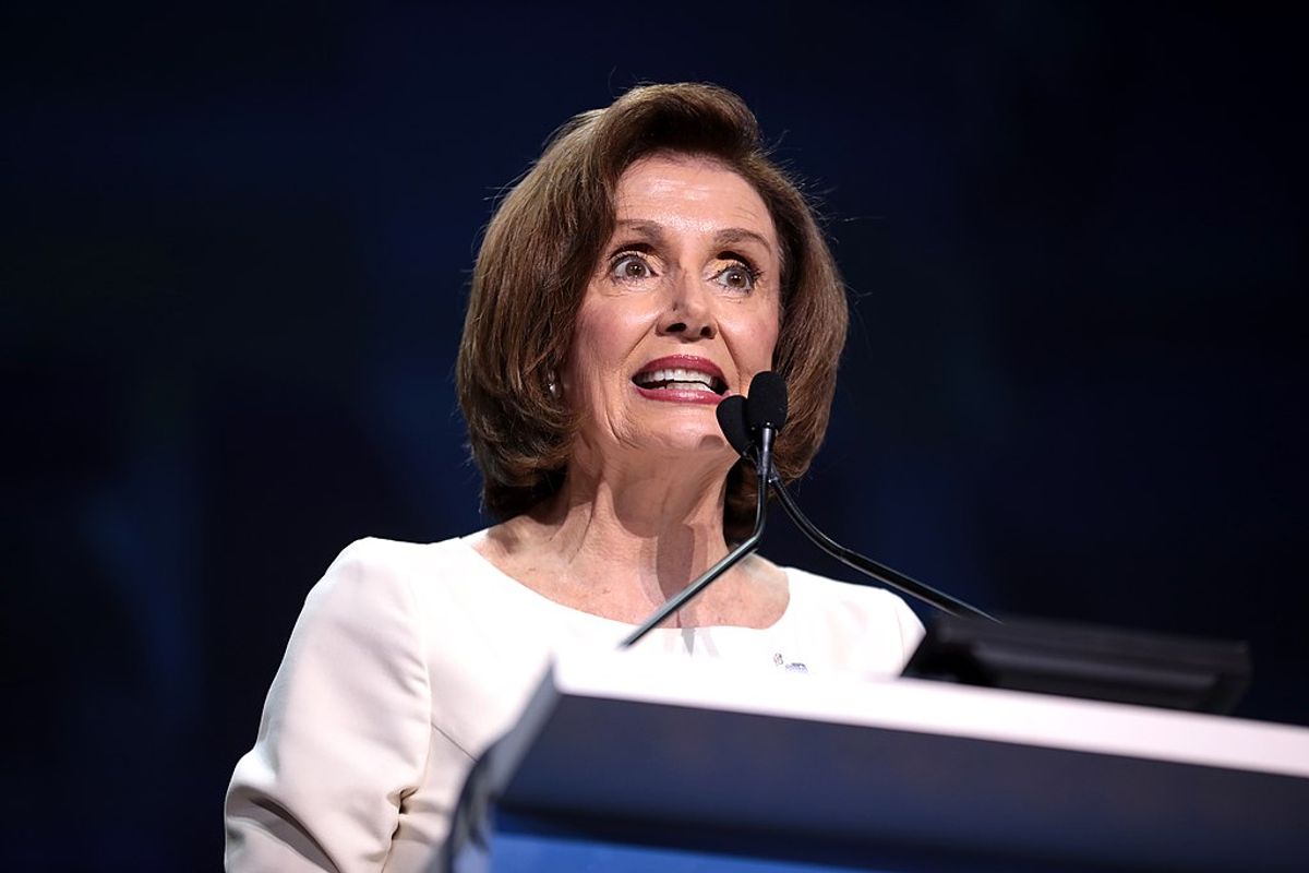 Speaker of the house Nancy Pelosi at the 2019 California Democratic Party State Convention in June 2019, photographed by Gage Skidmore and available via Wiki Commons. (Wikimedia Commons)