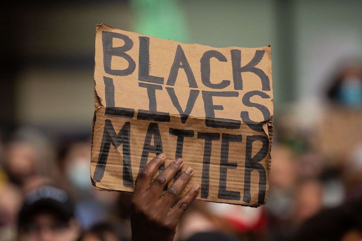 SEATTLE, WA - JUNE 14: Black Lives Matter protesters rally at Westlake Park before marching through the downtown area on June 14, 2020 in Seattle, United States. Black Lives Matter events continue daily in the Seattle area in the wake of the death of George Floyd. (Photo by David Ryder/Getty Images) (David Ryder/Getty Images)
