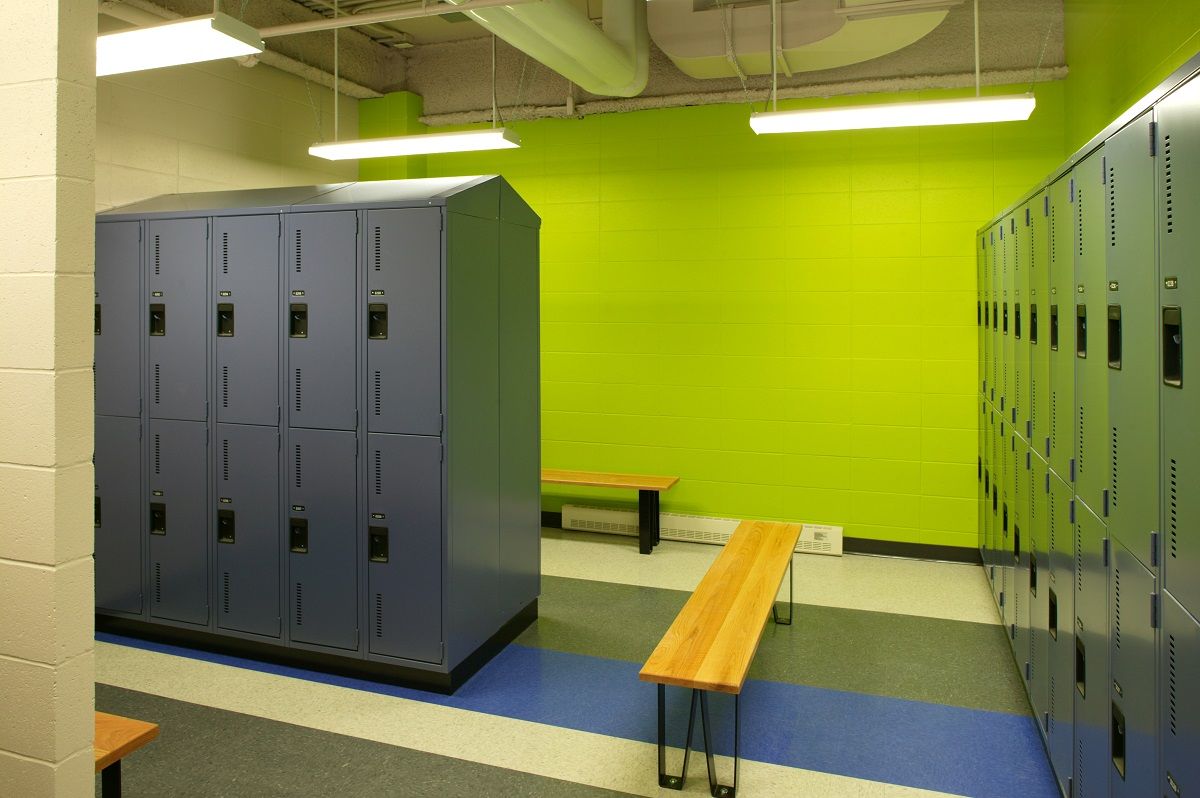lockers in gym locker room (Getty Images /  YvanDube)