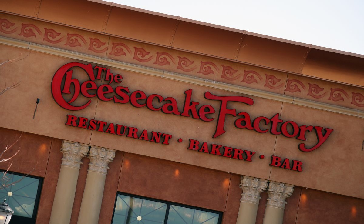HUNTINGTON STATION, NEW YORK  - MARCH 26: A general view of the Cheesecake Factory logo on their restaurant in the Walt Whitman Mall on March 26, 2020 in Huntington Station, New York. Across the country schools, businesses and places of work have either been shut down or are restricting hours of operation as health officials try to slow the spread of COVID-19. (Photo by Bruce Bennett/Getty Images)