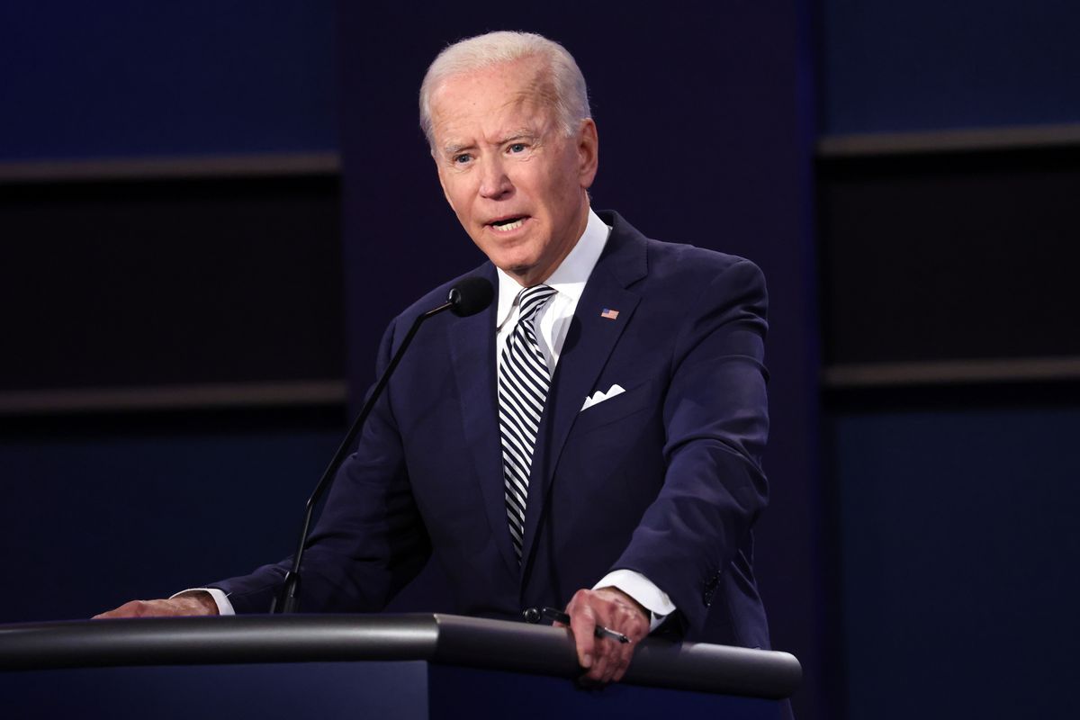 CLEVELAND, OHIO - SEPTEMBER 29:  Democratic presidential nominee Joe Biden participates in the first presidential debate against U.S. President Donald Trump at the Health Education Campus of Case Western Reserve University on September 29, 2020 in Cleveland, Ohio. This is the first of three planned debates between the two candidates in the lead up to the election on November 3. (Photo by Scott Olson/Getty Images) ( Scott Olson / Getty Images)