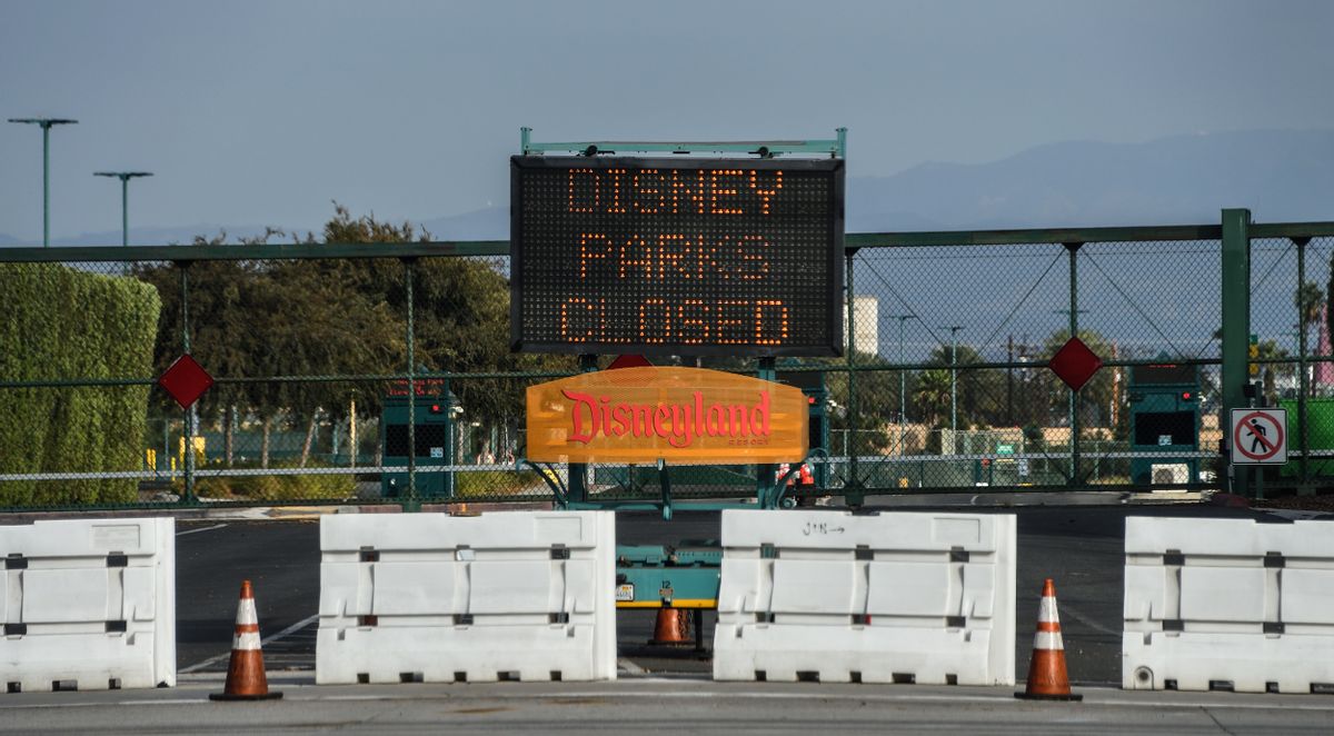 ANAHEIM, CA - OCTOBER 22: The Toy Story Parking Lot at the Disneyland Resort is closed in Anaheim, CA, on Thursday, October 22, 2020. (Photo by Jeff Gritchen/MediaNews Group/Orange County Register via Getty Images) (Jeff Gritchen/MediaNews Group/Orange County Register via Getty Images)