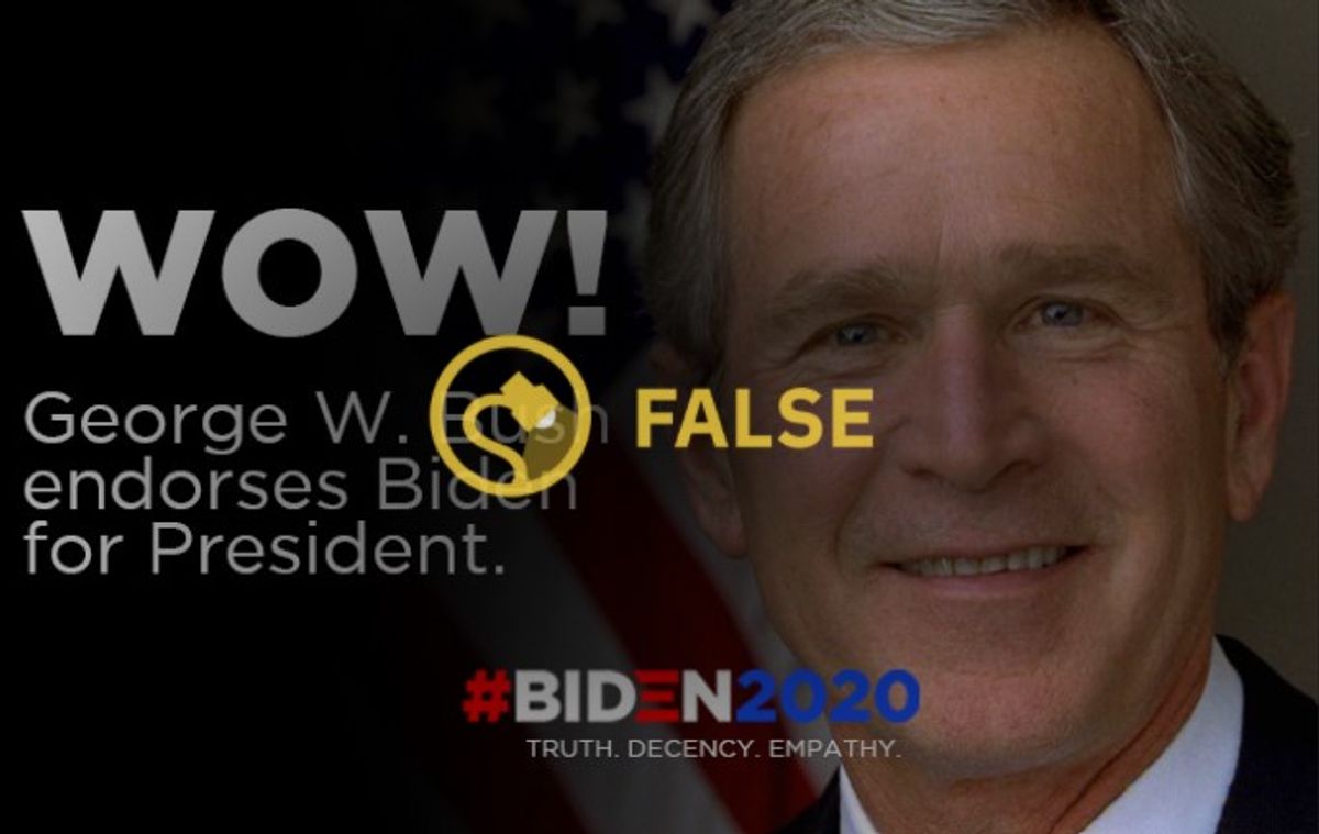 Did W. Bush Endorse Biden?