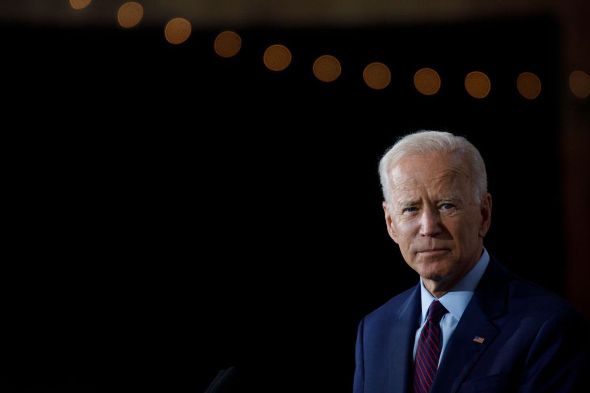 BURLINGTON, IA - AUGUST 07: Democratic presidential candidate and former U.S. Vice President Joe Biden delivers remarks about White Nationalism during a campaign press conference on August 7, 2019 in Burlington, Iowa. (Photo by Tom Brenner/Getty Images) (Tom Brenner/Getty Images)