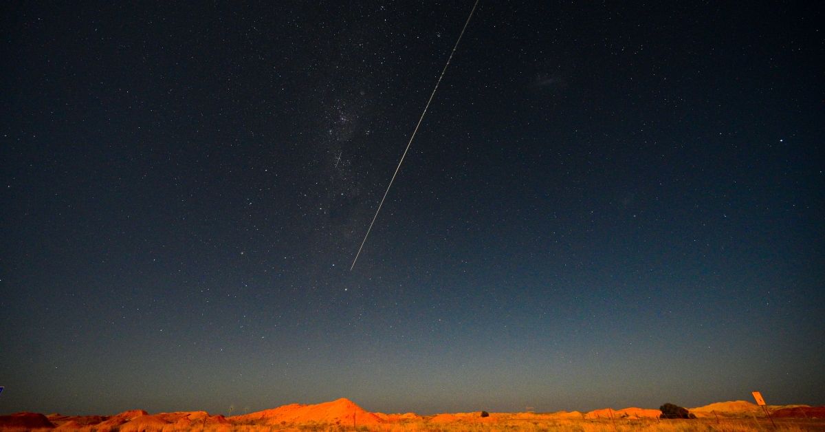 JAXA's Hayabusa-2 probe's sample drop to earth after landing on and gathering material from an asteroid some 300 million kilometres from Earth is seen from Coober Pedy in South Australia on December 6, 2020. - Call it a special delivery: after six years in space, Japan's Hayabusa-2 probe is heading home, but only to drop off its rare asteroid samples before starting a new mission. (Photo by Morgan Sette / AFP) (Photo by MORGAN SETTE/AFP via Getty Images) (Morgan Sette/AFP via Getty Images)