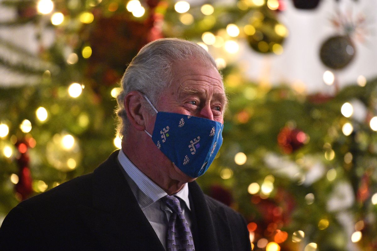 WINDSOR, ENGLAND - DECEMBER 08: Prince Charles, Prince of Wales wearing a protective face covering to combat the spread of the coronavirus, attends an event to thank local volunteers and key workers for the work they are doing during the coronavirus pandemic and over Christmas in the quadrangle of Windsor Castle on December 8, 2020 in Windsor, England.  The Queen and members of the royal family gave thanks to local volunteers and key workers for their work in helping others during the coronavirus pandemic and over Christmas at Windsor Castle in what was also the final stop for the Duke and Duchess of Cambridge on their tour of England, Wales and Scotland. (Photo by Glyn Kirk - WPA Pool/Getty Images) (Glyn Kirk - WPA Pool/Getty Images (Dec. 8, 2020))