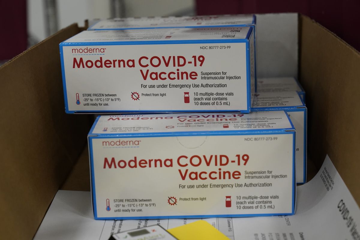 OLIVE BRANCH, MS - DECEMBER 20: Boxes containing the Moderna COVID-19 vaccine are prepared to be shipped at the McKesson distribution center in Olive Branch, Mississippi. The federal government plans to distribute over the coming week a total of 7.9 million doses of vaccines from Moderna and Pfizer Inc. (Photo by Paul Sancya - Pool/Getty Images) (Photo by Paul Sancya - Pool/Getty Images)