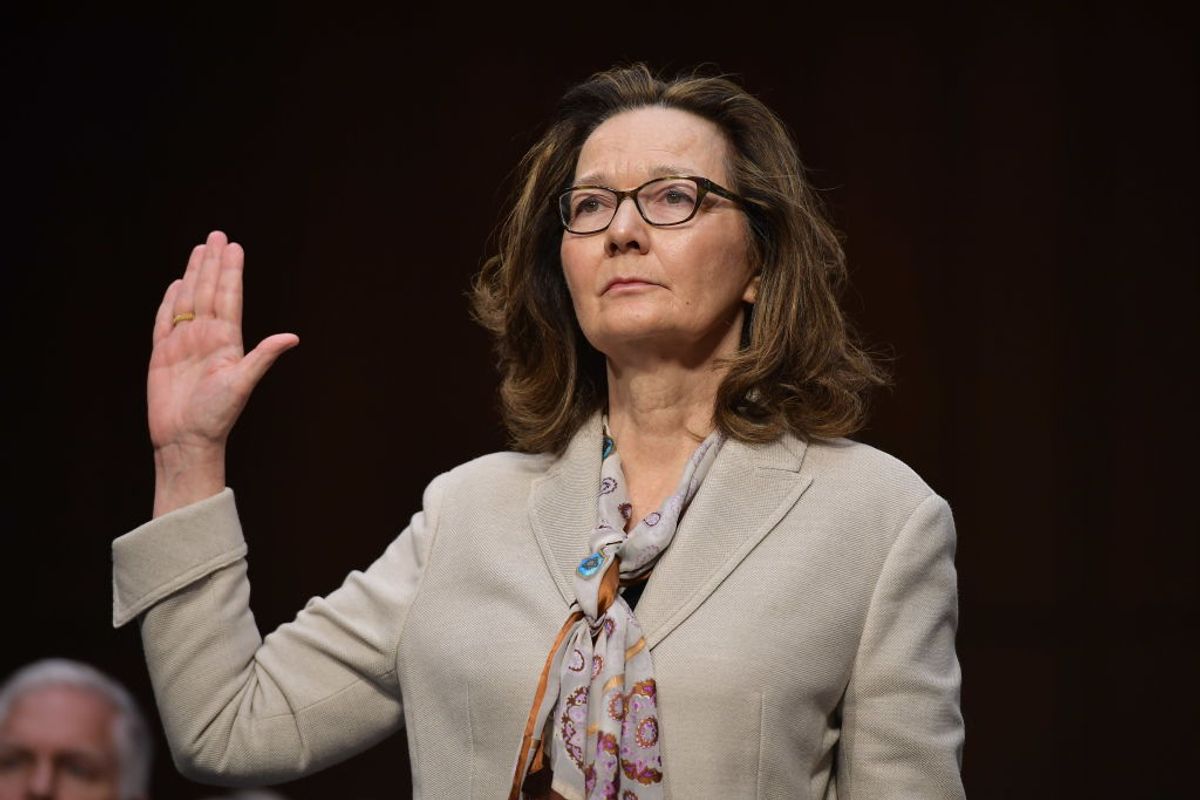 CIA nominee Gina Haspel takes the oath during her confirmation hearing before the Senate Select Intelligence Committee on Capitol Hill May 9, 2018 in Washington, DC. (Photo by MANDEL NGAN / AFP)        (Photo credit should read MANDEL NGAN/AFP via Getty Images) (MANDEL NGAN/AFP via Getty Images)