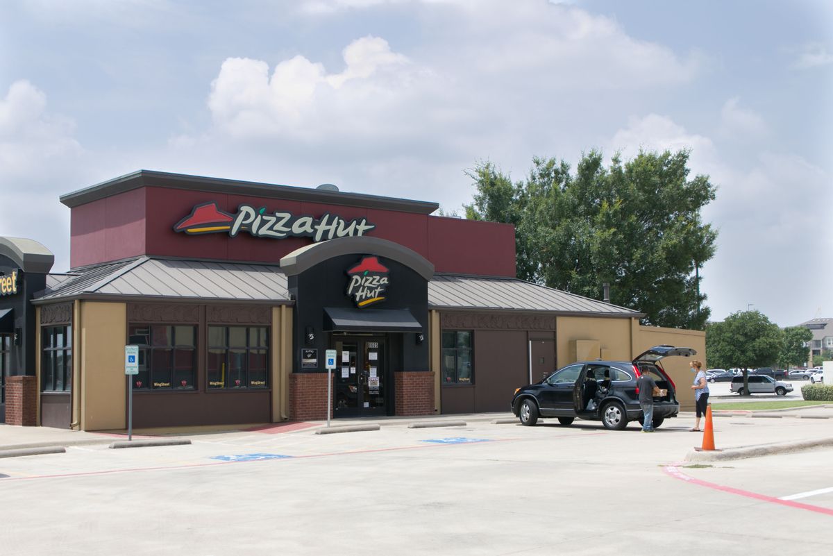 PLANO, July 2, 2020 -- A Pizza Hut restaurant is seen in Plano, Texas, the United States, on July 2, 2020. NPC International, the biggest U.S. franchisee of Pizza Hut, filed for bankruptcy on July 1. The company operates more than 1200 Pizza Huts and nearly 400 Wendy's restaurants. (Photo by Dan Tian/Xinhua via Getty) (Xinhua/ via Getty Images) ( Xinhua News Agency / Contributor)