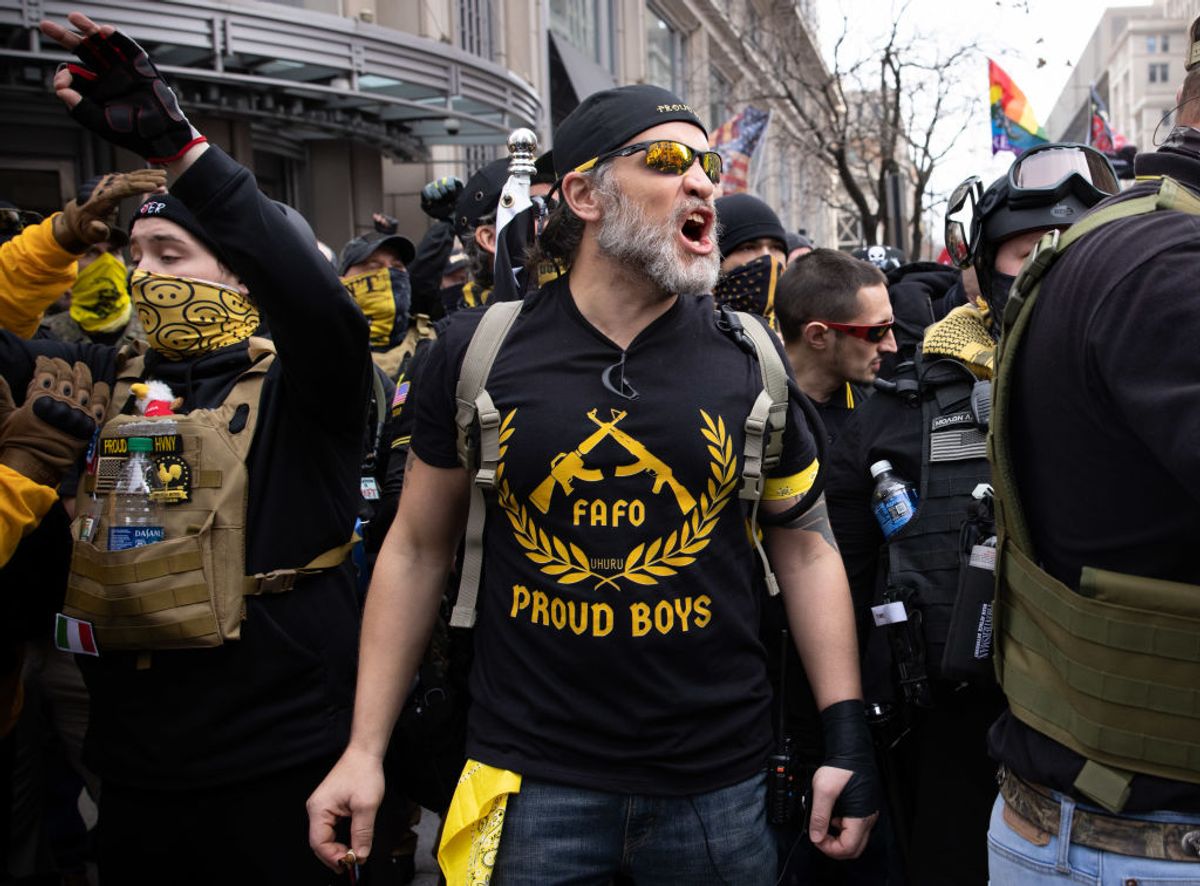 WASHINGTON,DC-DEC12: Proud Boys during a rally for Donald Trump in Washington, DC, December 12, 2020. (Photo by Evelyn Hockstein/For The Washington Post via Getty Images) (velyn Hockstein/For The Washington Post via Getty Images)