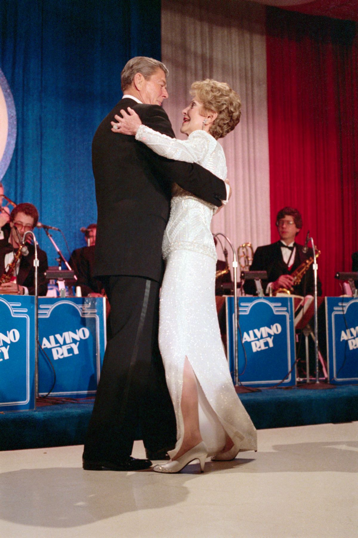 (Original Caption) President and Mrs. Reagan enjoy a dance at the Inaugural Ball at the Sheraton Washington Hotel. (Bettmann / Contributor)