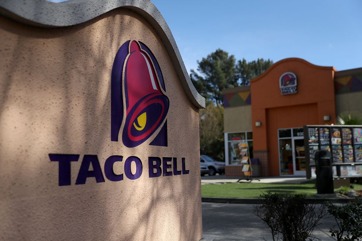 NOVATO, CA - FEBRUARY 22:  A sign is posted in front of a Taco Bell restaurant on February 22, 2018 in Novato, California. Taco Bell has become the fourth-largest domestic restaurant brand by edging out Burger King. Taco Bell sits behind the top three restaurant chains McDonald's, Starbucks and Subway.  (Photo by Justin Sullivan/Getty Images) (Justin Sullivan/Getty Images)