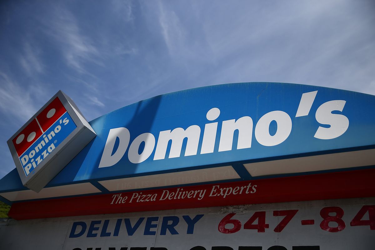SAN FRANCISCO, CA - MAY 01:  A sign is posted outside of a Domino's Pizza restaurant on May 1, 2014 in San Francisco, California.  Domino's Pizza Inc. reported an 18 percent surge in first quarter income with earnings of $40.5 million, or 71 cents per share, compared to $34.4 million, or 59 cents per share, one year ago.  (Photo by Justin Sullivan/Getty Images) (Justin Sullivan/Getty Images)
