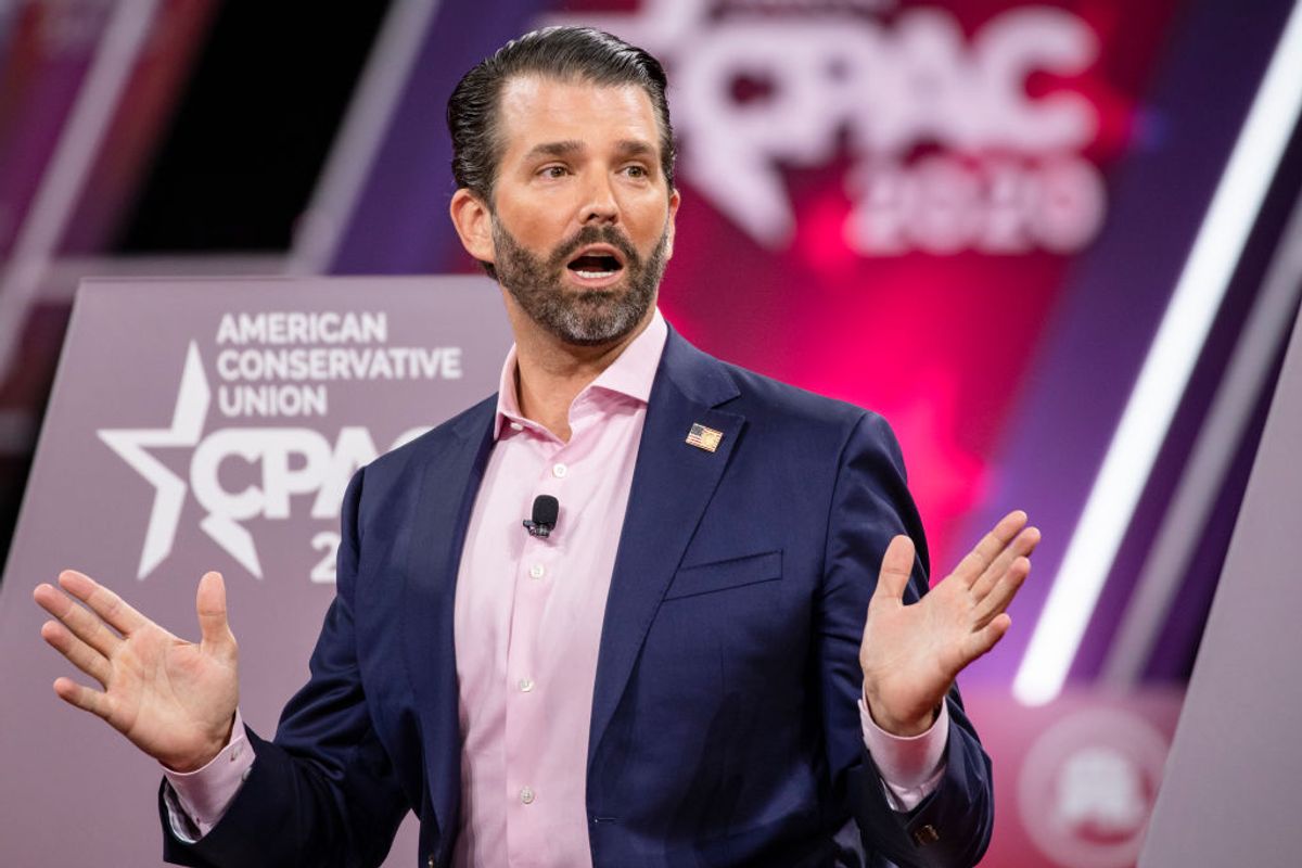 NATIONAL HARBOR, MD - FEBRUARY 28: Donald Trump Jr., son of President Donald Trump, speaks on stage during the Conservative Political Action Conference 2020 (CPAC) hosted by the American Conservative Union on February 28, 2020 in National Harbor, MD. (Photo by Samuel Corum/Getty Images) (Samuel Corum / Getty Images)