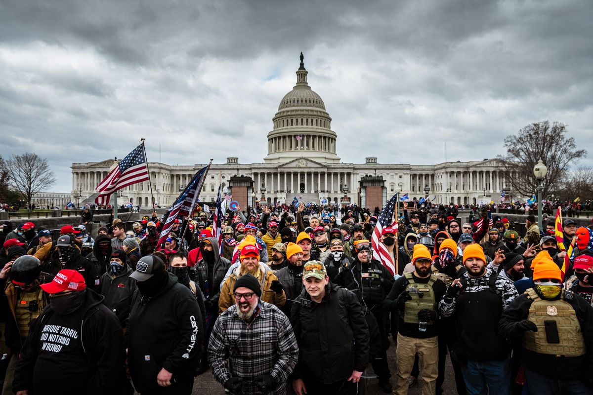 WASHINGTON, DC - JANUARY 06: Pro-Trump protesters gather in front of the U.S. Capitol Building on January 6, 2021 in Washington, DC. A pro-Trump mob stormed the Capitol, breaking windows and clashing with police officers. Trump supporters gathered in the nation's capital today to protest the ratification of President-elect Joe Biden's Electoral College victory over President Trump in the 2020 election. (Photo by Jon Cherry/Getty Images) (Getty Images)