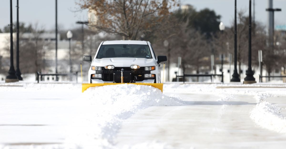 FORT WORTH, TX - FEBRUARY 16: Snow is plowed on the parking lot at Dickies Arena after a snow storm on February 16, 2021 in Fort Worth, Texas. Winter storm Uri has brought historic cold weather and power outages to Texas as storms have swept across 26 states with a mix of freezing temperatures and precipitation. (Photo by Ron Jenkins/Getty Images) (Ron Jenkins/Getty Images)