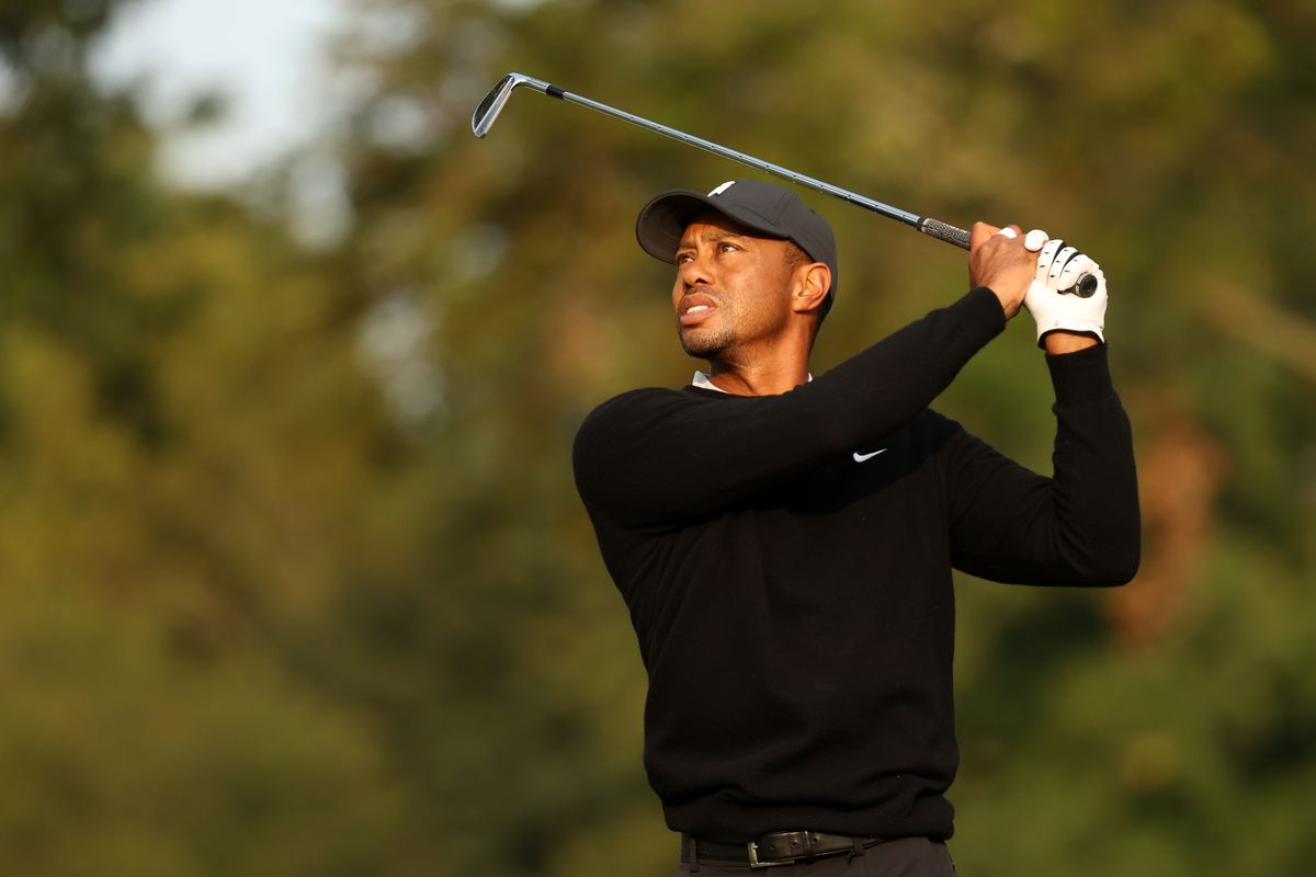 MAMARONECK, NEW YORK - SEPTEMBER 16: Tiger Woods of the United States plays a shot during a practice round prior to the 120th U.S. Open Championship on September 16, 2020 at Winged Foot Golf Club in Mamaroneck, New York. (Photo by Gregory Shamus/Getty Images) (Gregory Shamus / Getty Images)