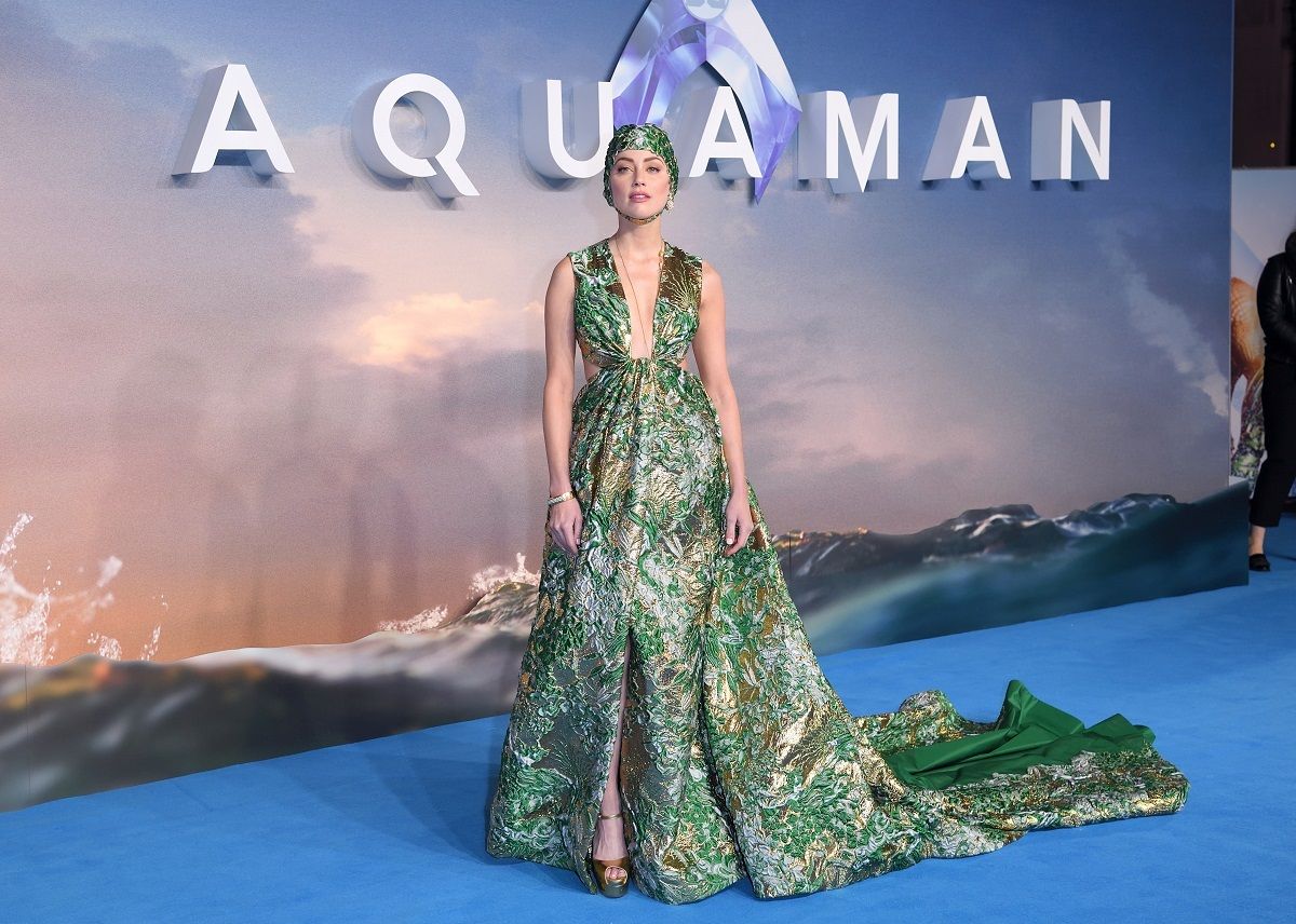 LONDON, ENGLAND - NOVEMBER 26:  Amber Heard attends the World Premiere of "Aquaman" at Cineworld Leicester Square on November 26, 2018 in London, England.  (Photo by Karwai Tang/WireImage) (Karwai Tang/WireImage/Getty Images)