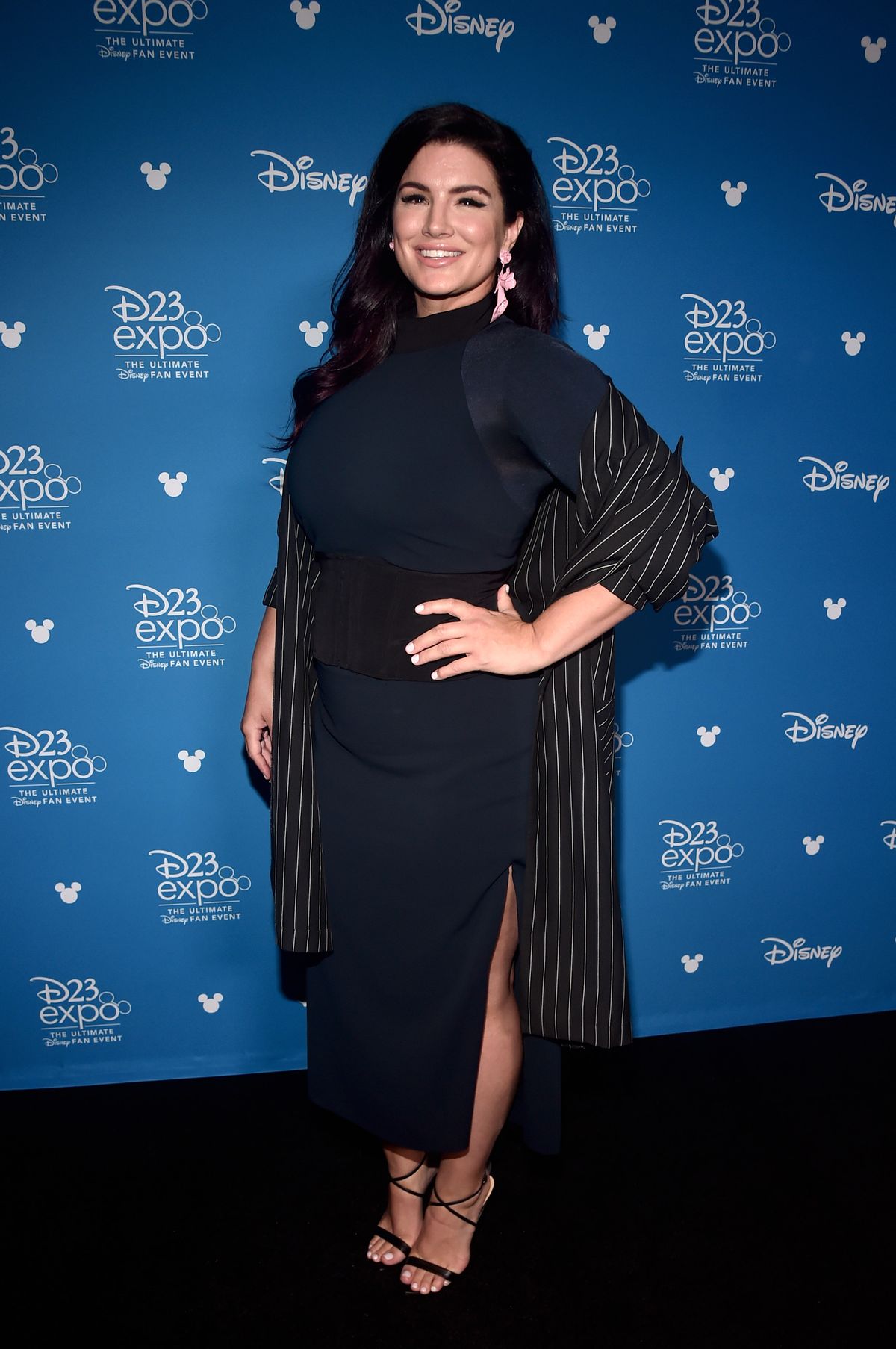 ANAHEIM, CALIFORNIA - AUGUST 23: Gina Carano of 'The Mandalorian' took part today in the Disney+ Showcase at Disney’s D23 EXPO 2019 in Anaheim, Calif.  'The Mandalorian' will stream exclusively on Disney+, which launches November 12. (Photo by Alberto E. Rodriguez/Getty Images for Disney) (Alberto E. Rodriguez/Getty Images for Disney)