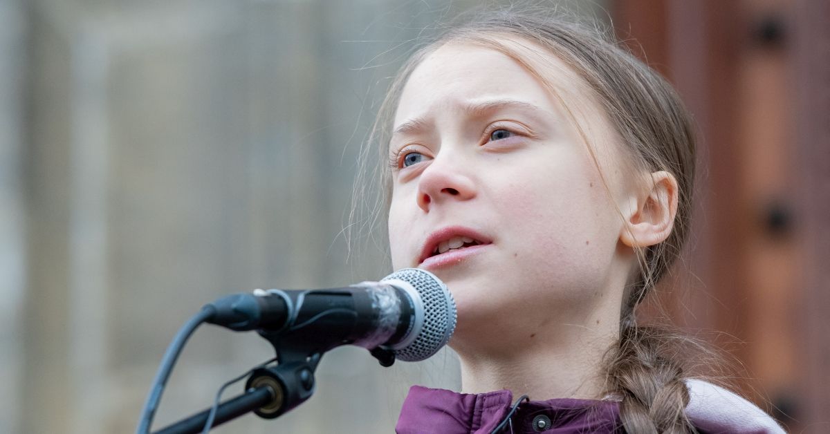 LAUSANNE, SWITZERLAND - JANUARY 17: Greta Thunberg gives a speech during 1st Anniversary Climate Strike in Lausanne on January 17, 2020 in Lausanne, Switzerland. (Photo by RvS.Media/Basile Barbey/Getty Images) (RvS.Media/Basile Barbey / Getty Images)