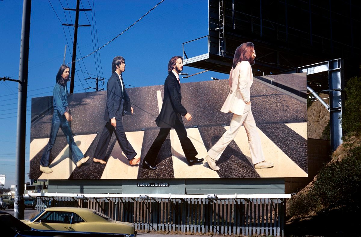 Beatles Abbey Road Billborad on Sunset Strip (Photo by Robert Landau/Corbis via Getty Images) (Robert Landau/Corbis via Getty Images)