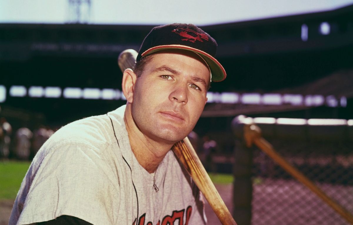 Jim Gentile Posing with Baseball Bat (Getty Images)