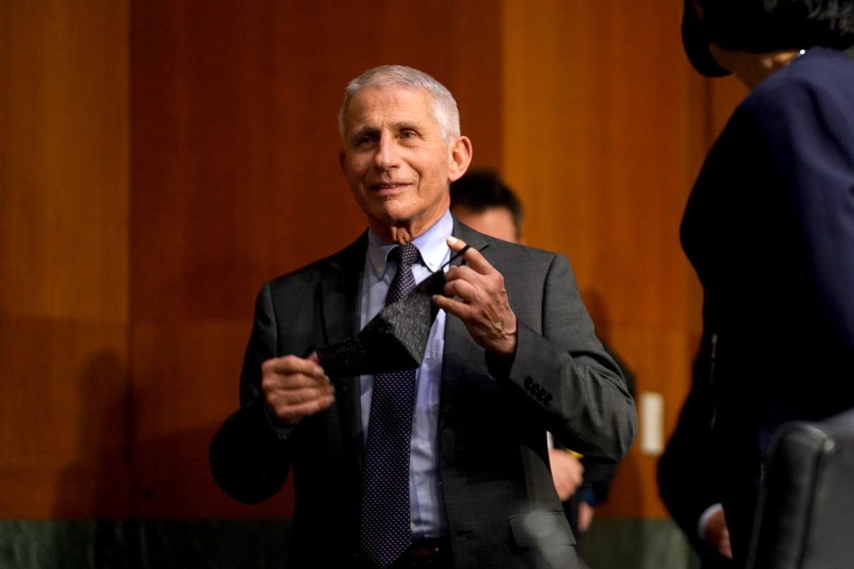 WASHINGTON, DC - MAY 11: Dr. Anthony Fauci, director of the National Institute of Allergy and Infectious Diseases, arrives for a Senate Health, Education, Labor and Pensions Committee hearing to discuss the ongoing federal response to COVID-19 on May 11, 2021 in Washington, DC. (Photo by Greg Nash-Pool/Getty Images) (Greg Nash-Pool/Getty Images)