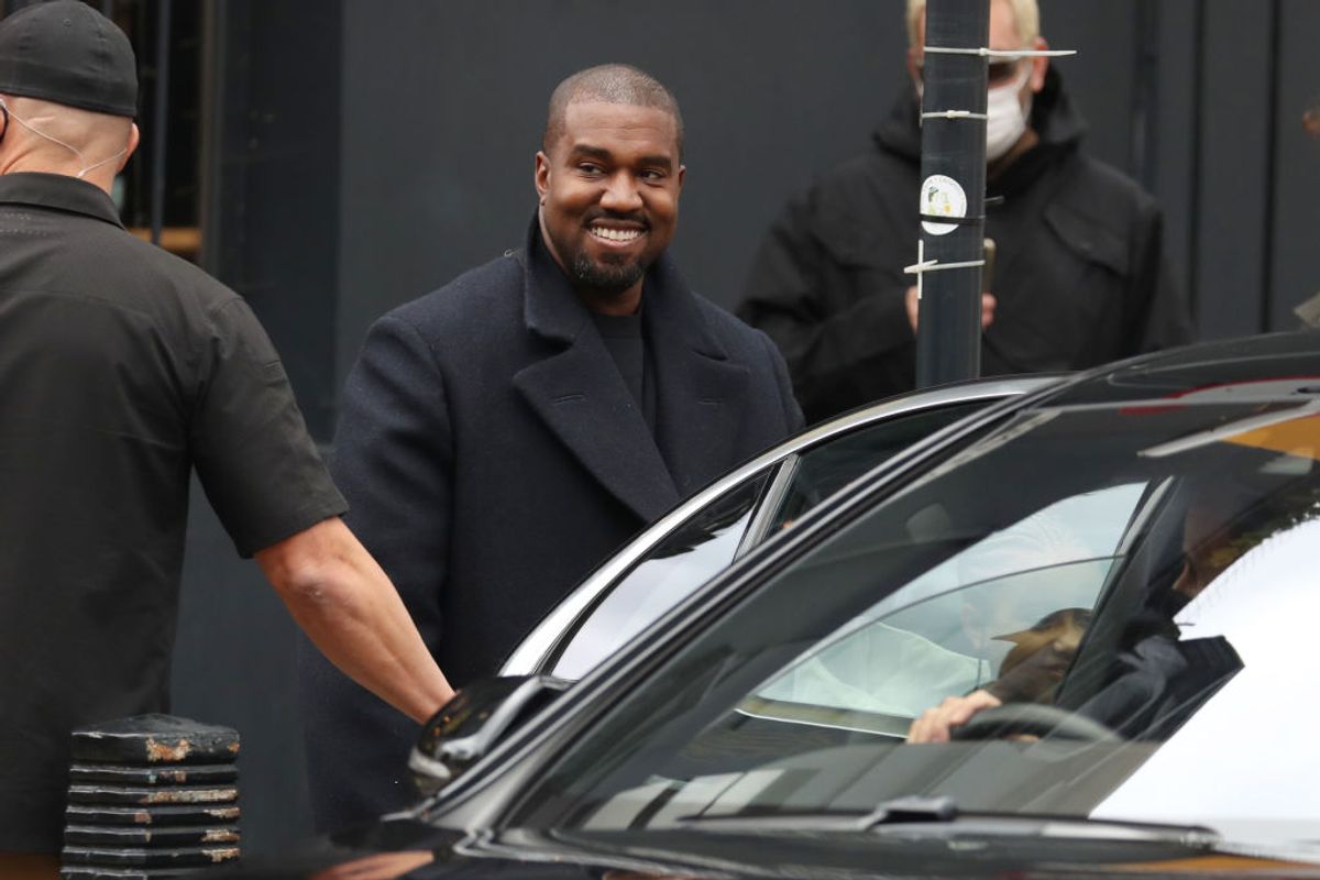 LONDON, ENGLAND - OCTOBER 10: Kanye West seen leaving Michiko Sushino restaurant with his daughter North West in Queen's Park on October 10, 2020 in London, England. (Photo by Neil Mockford/GC Images) (Neil Mockford/GC Images)