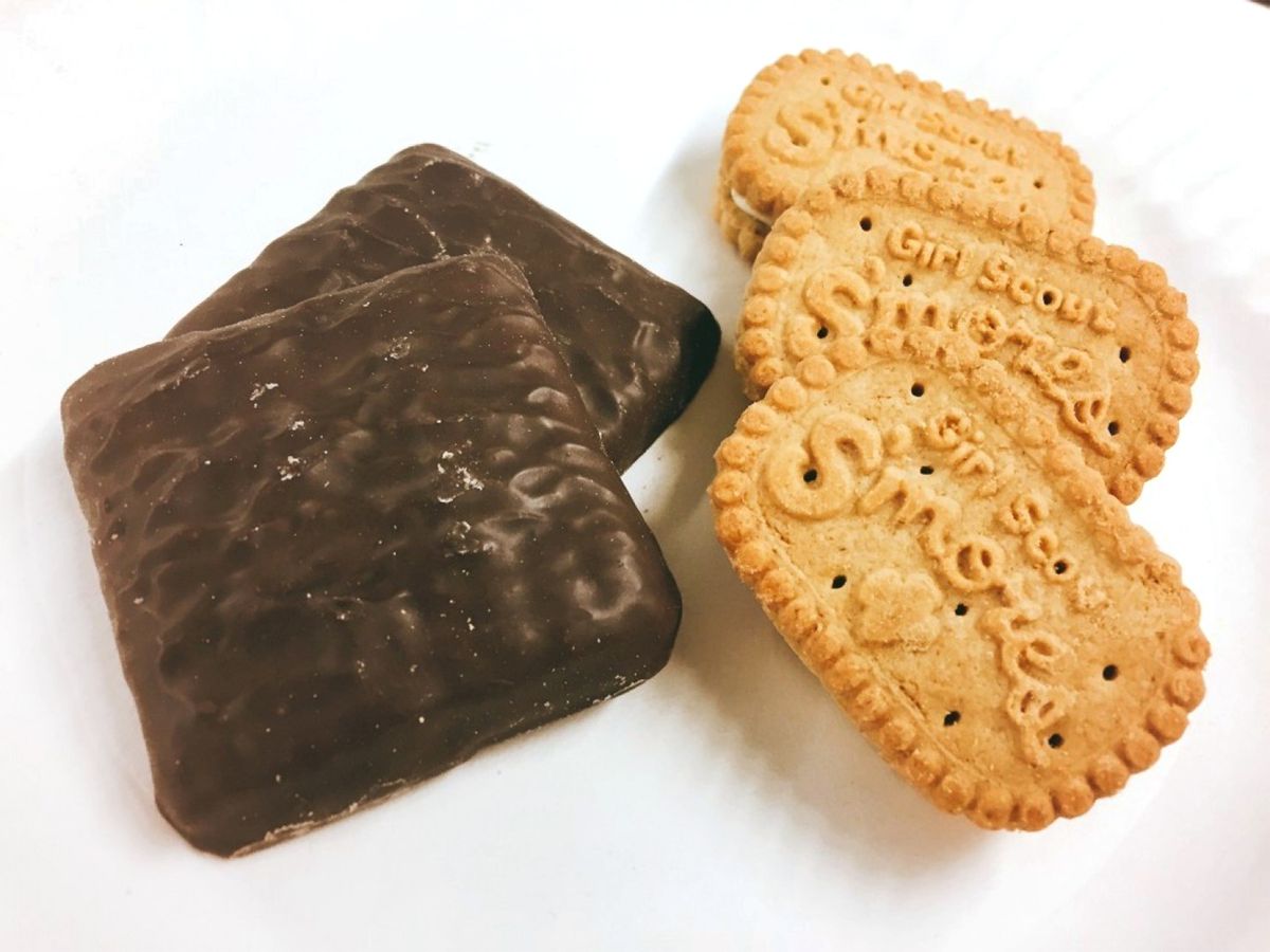 WASHINGTON, DC JANUARY 13, 2017-The new Smores Girl Scout cookies from the Girl Scouts two bakeries: ABCs version is on the left, and Little Brownie Bakers cookie is on the right. (Maura Judkis/The Washington Post via Getty Images) (Maura Judkis/The Washington Post via Getty Images)