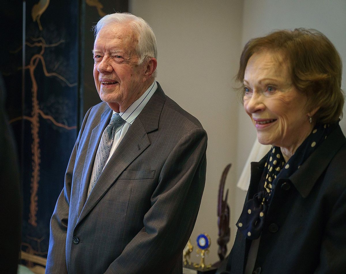 President Jimmy Carter accepts the LBJ Liberty &amp; Justice For All Award at The Carter Center in Atlanta, GA.  Photo by Michael A. Schwarz/LBJ Library - January 13, 2016. (Michael A. Schwarz/Wikimedia Commons)