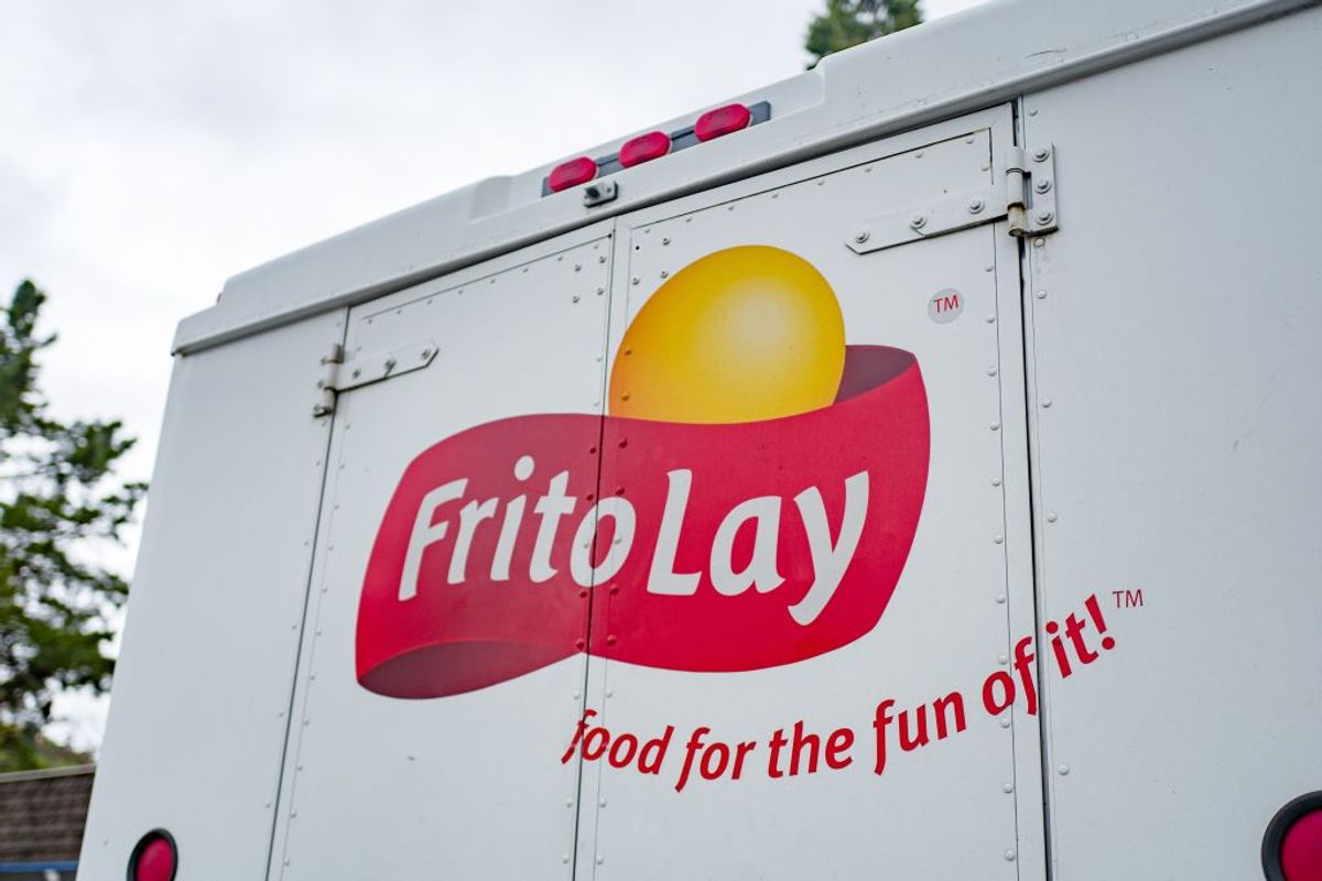 Logo for snack food manufacturer Frito Lay on a delivery truck in Lafayette, California, April 4, 2019. (Photo by Smith Collection/Gado/Getty Images) (Getty Images/Stock photo)
