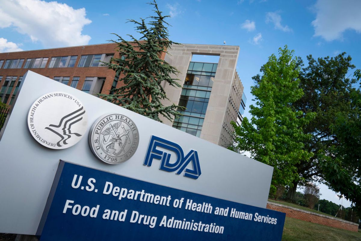 WHITE OAK, MD - JULY 20: A sign for the Food And Drug Administration is seen outside of the headquarters on July 20, 2020 in White Oak, Maryland. (Photo by Sarah Silbiger/Getty Images) (Sarah Silbiger/Getty Images)