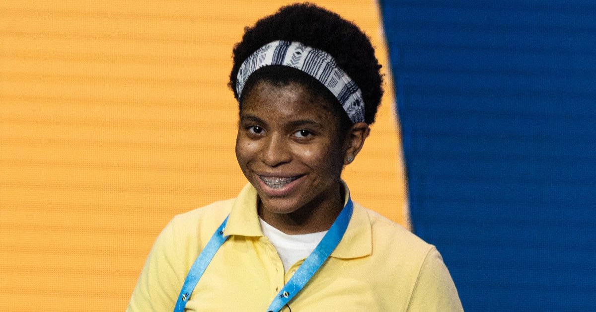 Zaila Avant-garde competes in the first round of the the Scripps National Spelling Bee finals in Orlando, Florida on July 8, 2021. (Photo by JIM WATSON / POOL / AFP) (Photo by JIM WATSON/POOL/AFP via Getty Images) (Jim Watson/POOL/AFP via Getty Images)