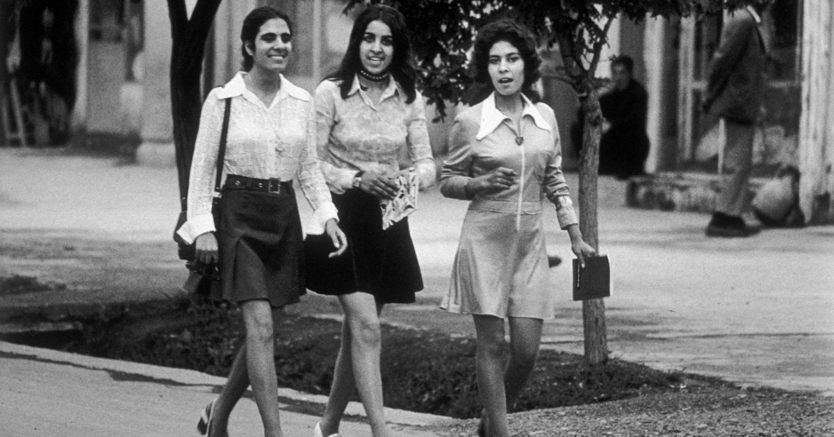 Women in Afghanistan, 1972: young students wearing mini-skirts walking down the  street in city of Kabul. In the Shar-e-Naü area (the new town), a few emancipated girls wear the mini-skirt, despite the violent critics of the majority of the Afghan people, still attached to Muslim traditions. The Mullah, Muslim religious, do not hesitate to throw acid on the nude legs of the emancipated girl. (Photo by Laurence BRUN  /Gamma-Rapho via Getty Images) (Laurence Brun / Getty Images)