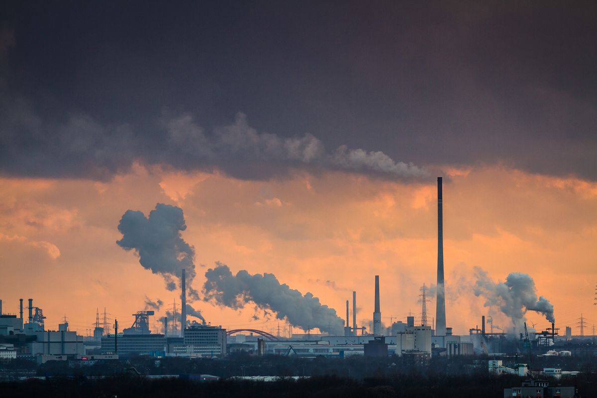 Sunset with dramatic light over Duisburg in the Ruhr area, one of Germany's centers of heavy industry (Getty Images)