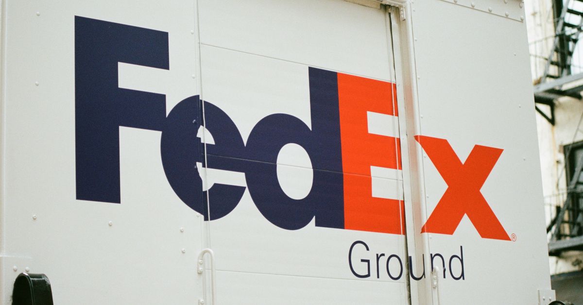 Close-up of logo on the back of a Federal Express (FedEx) Ground delivery truck in Manhattan, New York City, New York, September 15, 2017. (Photo by Smith Collection/Gado/Getty Images) (Smith Collection/Gado/Getty Images)
