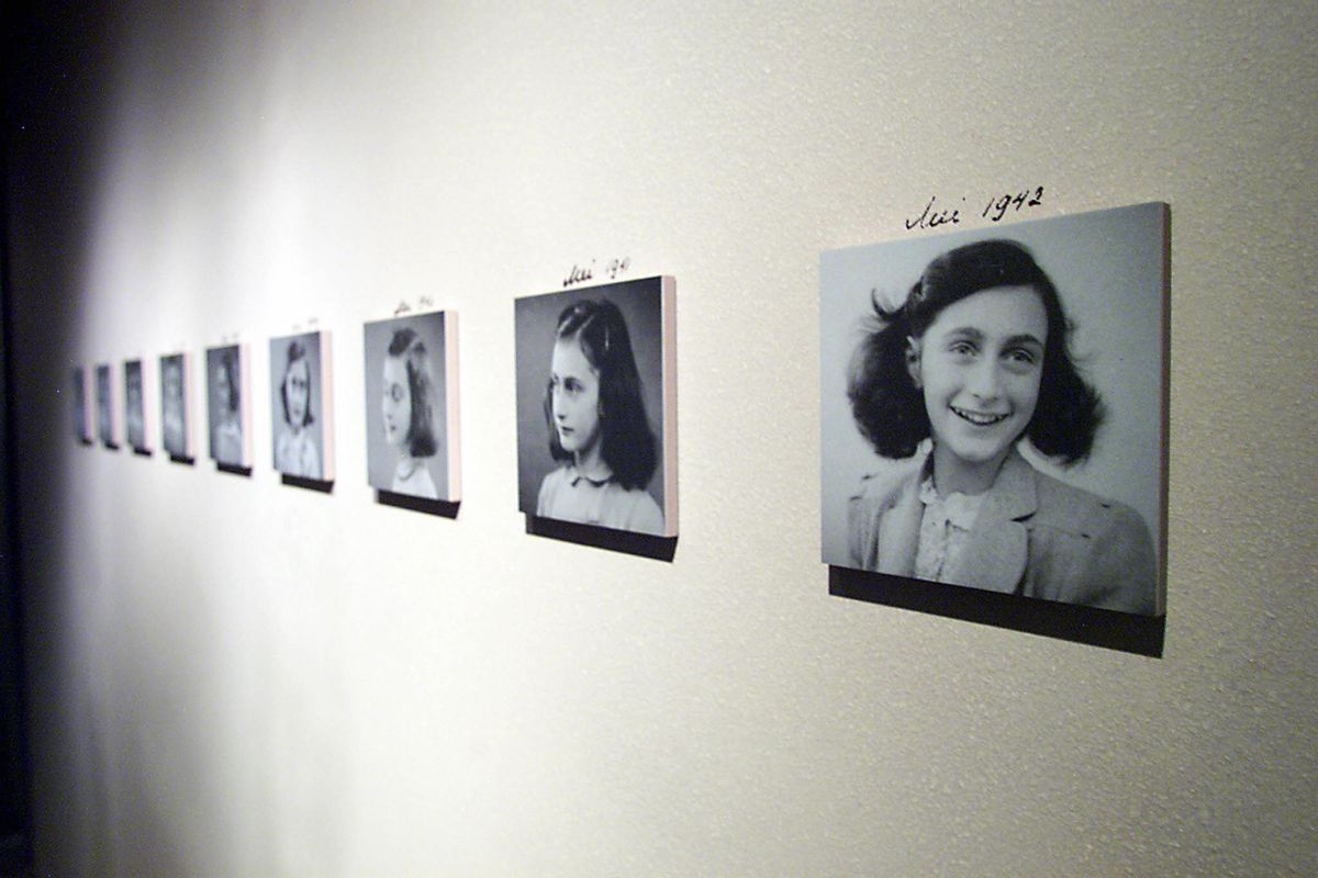 The new Anne Frank exhibit  will  open 11 June 2003 by US First Lady Laura Bush at The United States Holocaust Memorial Museum in Washington, DC. The United States Holocaust Memorial Museum is commemorating its 10th Anniversary from April 2003 to April 2004 through programs that underscore the resonance and urgency of the lessons of the Holocaust for todays world   TIM SLOAN / AFP PHOTO  (Photo credit should read TIM SLOAN/AFP via Getty Images) (TIM SLOAN/AFP via Getty Images)