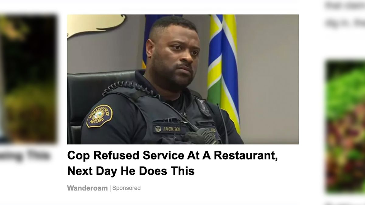 Police officer and chief Karl Baker was purportedly refused service at a diner and the online ad read as follows Cop Refused Service At A Restaurant Next Day He Does This. (Richouses)
