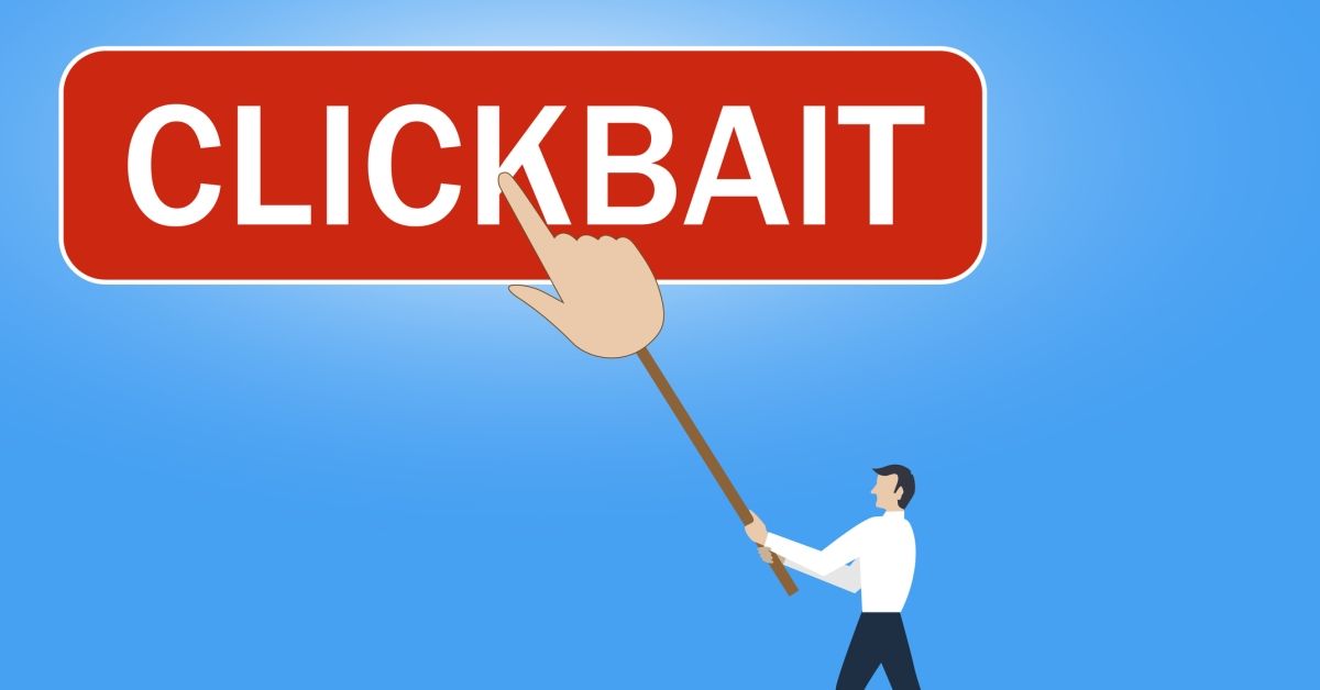 Hand press clickbait button (Getty Images/Stock illustration)