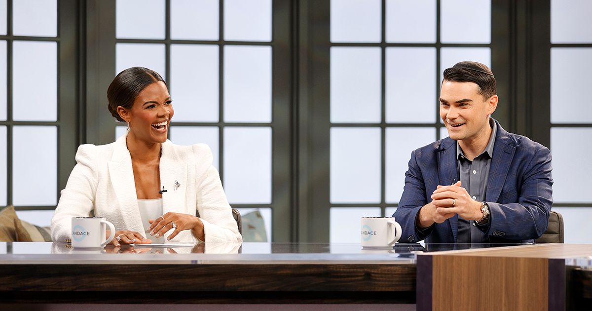Author Candace Owens and American commentator Ben Shapiro are seen on set during a taping of "Candace" on March 17, 2021 in Nashville, Tennessee. (Photo by Jason Kempin/Getty Images) (Jason Kempin/Getty Images)