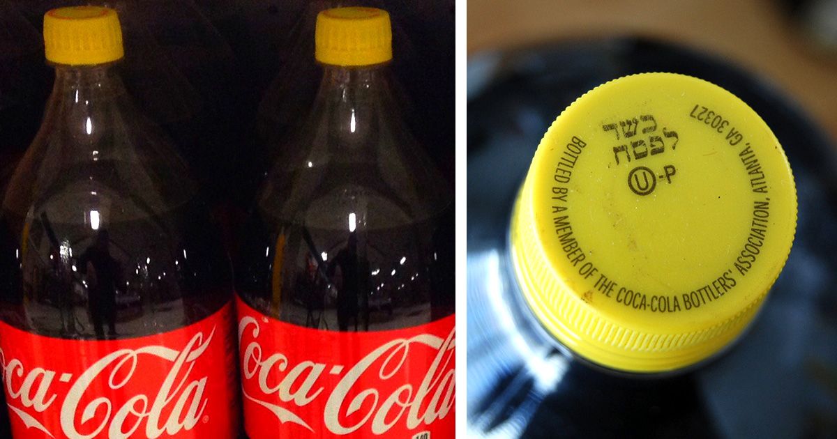 Yellow caps on Coke bottles have a special meaning and it is that the beverage is kosher for the Jewish Passover holiday. (Mike Mozart and Mark H. Anbinder (Flickr))
