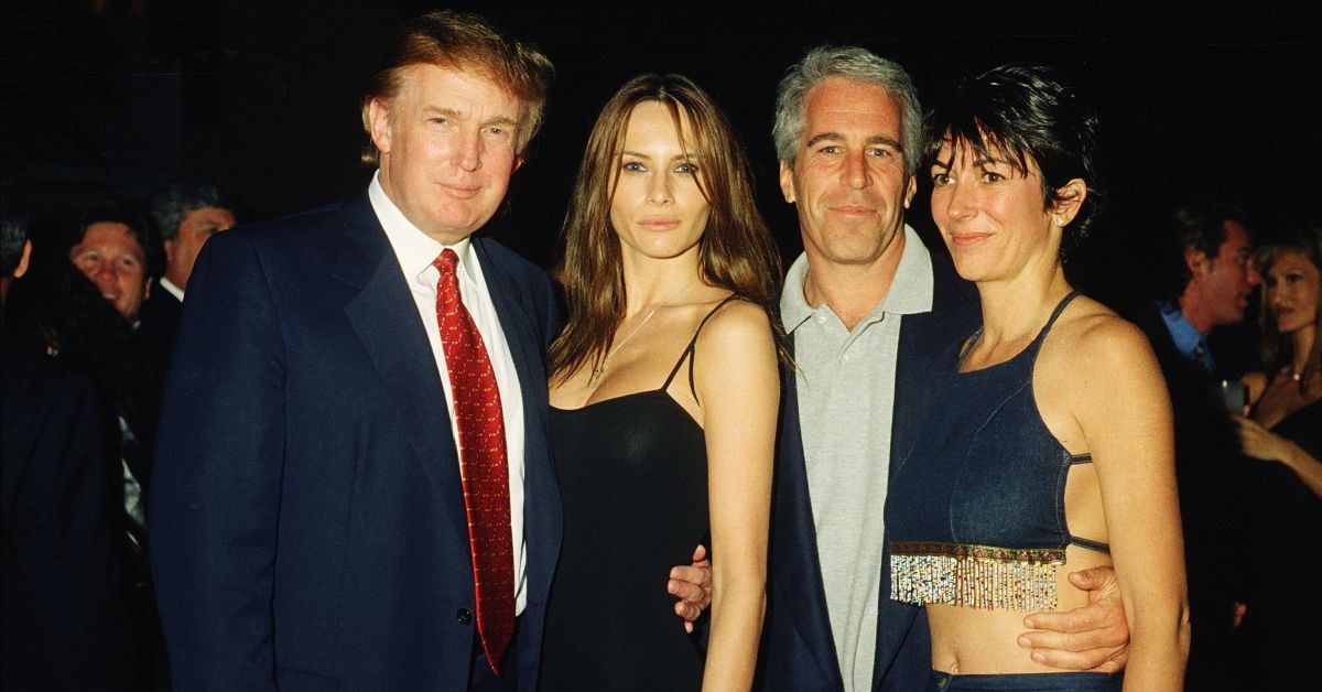 From left, American real estate developer Donald Trump and his girlfriend (and future wife), former model Melania Knauss, financier (and future convicted sex offender) Jeffrey Epstein, and British socialite Ghislaine Maxwell pose together at the Mar-a-Lago club, Palm Beach, Florida, February 12, 2000. (Photo by Davidoff Studios/Getty Images) (Davidoff Studios/Getty Images)