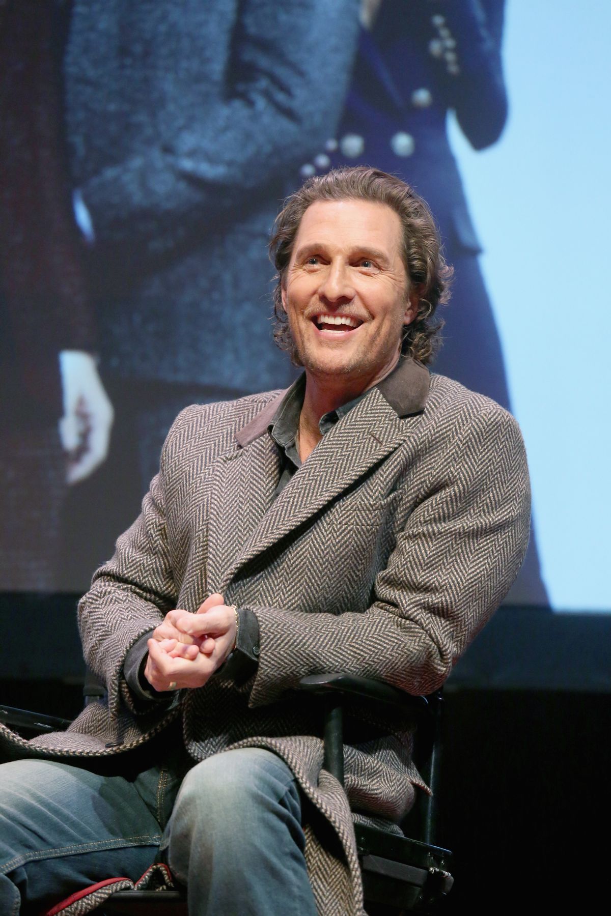 AUSTIN, TEXAS - JANUARY 21:  Matthew McConaughey participates in a Q&amp;A after a special screening of his new film "The Gentlemen" at Hogg Memorial Auditorium at The University of Texas at Austin on January 21, 2020 in Austin, Texas.  (Photo by Gary Miller/Getty Images) (Gary Miller/Getty Images)