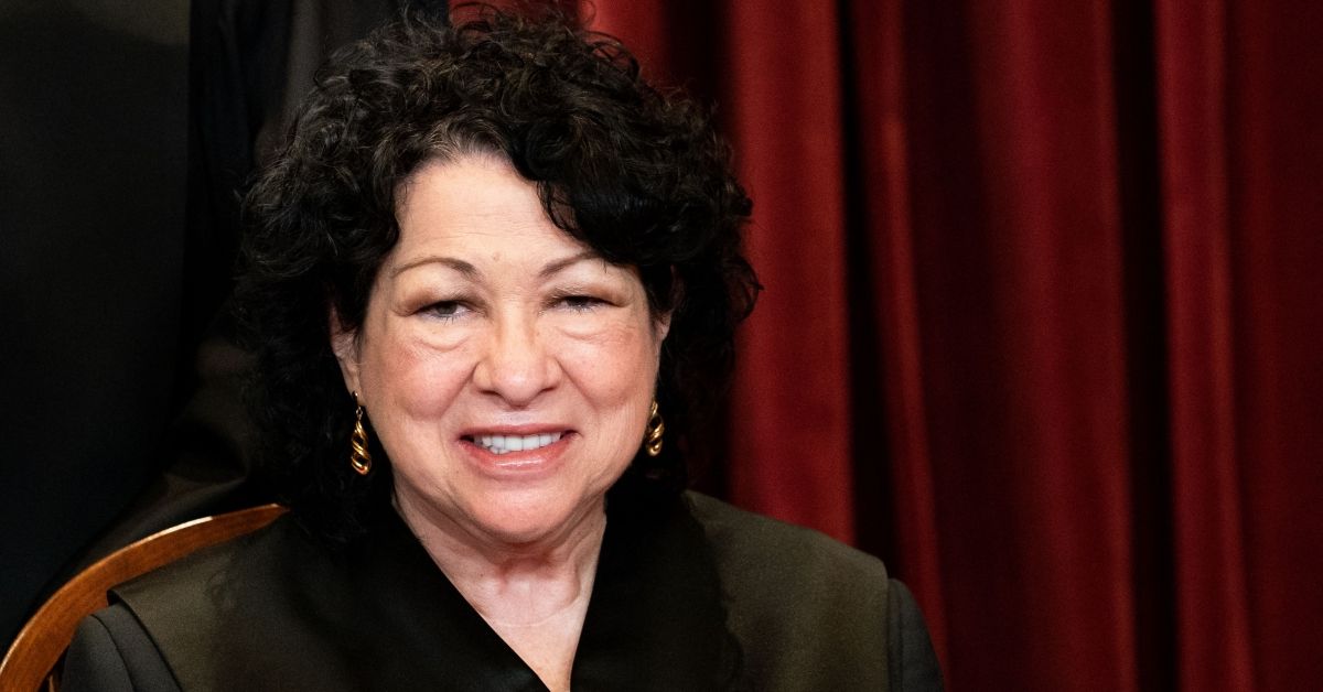 Associate Justice Sonia Sotomayor sits during a group photo of the Justices at the Supreme Court in Washington, DC on April 23, 2021. (Photo by Erin Schaff / POOL / AFP) (Photo by ERIN SCHAFF/POOL/AFP via Getty Images) ( ERIN SCHAFF/POOL/AFP via Getty Images)