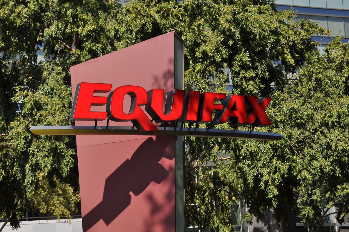 Sign with logo and a portion of the main building are visible at the headquarters of credit bureau Equifax in downtown Atlanta, Georgia, September 20, 2017. In September of 2017, a data breach at Equifax exposed the personal information of thousands of customers. (Photo via Smith Collection/Gado/Getty Images) (Smith Collection/Gado/Getty Images)