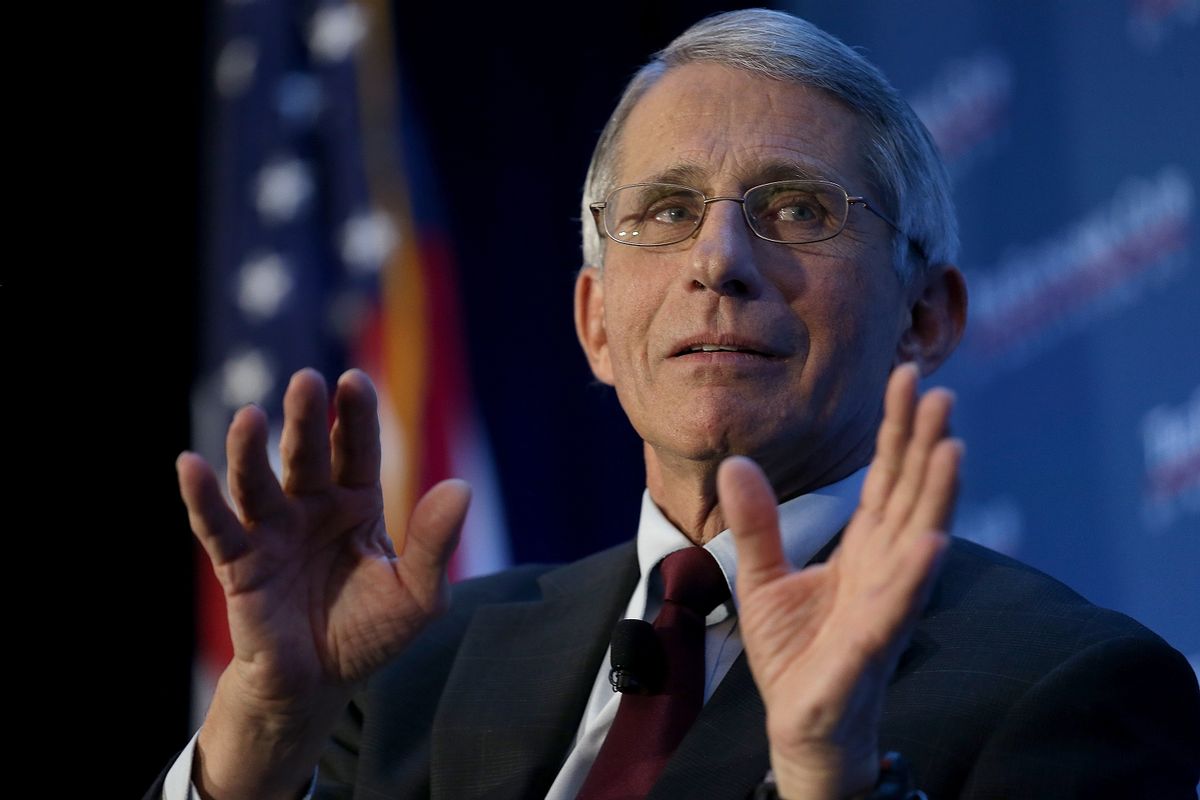 WASHINGTON, DC - JANUARY 29:  Dr. Anthony Fauci, director of the National Institute of Allergy and Infectious Diseases, discusses the Zika virus during remarks before the Economic Club of Washington January 29, 2016 in Washington, DC. Fauci said that there is no indication that anyone has been bitten by a mosquito in the United States and acquired the Zika virus.  (Photo by Win McNamee/Getty Images) (Getty Images)