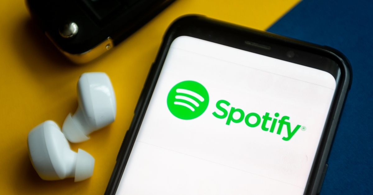 POLAND - 2022/02/01: In this photo illustration a Spotify logo seen displayed on a smartphone. (Photo Illustration by Mateusz Slodkowski/SOPA Images/LightRocket via Getty Images) (Getty Images)