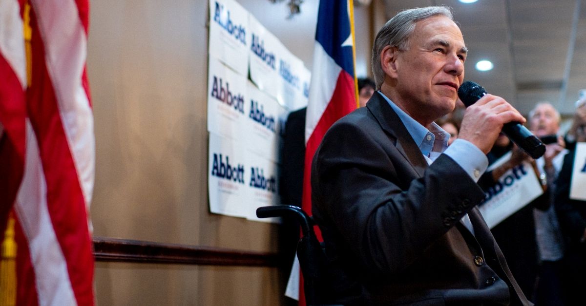 HOUSTON, TEXAS - FEBRUARY 23: Texas Gov. Greg Abbott speaks during the 'Get Out The Vote' campaign event on February 23, 2022 in Houston, Texas. Gov. Greg Abbott joined staff at Fratelli's Ristorante to campaign for reelection and encourage supporters ahead of this year's early voting.  (Photo by Brandon Bell/Getty Images) (Brandon Bell / Getty Images)